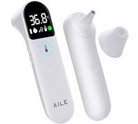 Digital Temperature Thermometer for Ear and Forehead: AILE Infrared Thermometers Gun for Baby and Adult - Approved UK Accurate Fast Readings Fever Alarm Mute Mode Non touch Contact Measurement