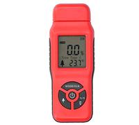 Digital Tester, Wood Meter, Portable Hand Held LCD Timber Humidity Detector with Data Retention Function, for Wood, Paper, Construction Material Testing (Red)