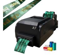 Digital Thermal Ribbon Hot Foil Stamping Printing Machine for Lanyard Textile Fabric Labels, Supports 50+ Languages, 12-20mm Width
