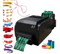 Digital Thermal Ribbon Printer Machine, Hot Foil Stamping Lanyard Fabric Label Printer, Speed 150mm/S, Supports 50+ Languages, 20-50mm/12-20mm Width