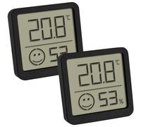 Digital Thermo-Hygrometer Temperature Gauge 2-Piece Set TFA Dostmann Black Home