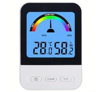 Digital Thermohygrometer Indoor Thermometer With Accurate Temperature Humidity Reading, Comfort Guide, Memory Recording, Backlight Illumination, And Celsius Fahrenheit Option