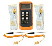 Digital Thermometer Dual Channel Thermocouple Thermometer, 6802 II Thermocouple With 2 K-Type Probes LCD Display Legionella Testing Kit