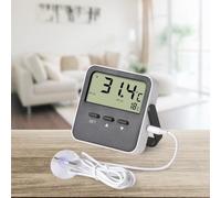 Digital Thermometer Hygrometer with High Low Temperature Alarm, Large Screen Display for Indoor Outdoor Use, -50°C to 70°C Range, Aquarium Refrigerator Monitor(Black)