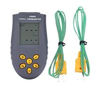 Digital Thermometer Meter Dual Channel LCD Display Temperature Measuring Equipment HS6802 for Fish Tanks Pools Furnaces Ceramics Metal Melts ABS Material 3.5 Digit Display