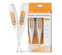 Digital Thermometer, Oral Thermometer Adults Kids Babies, Accurate Fast C/F Switchable Body Temperature Thermometer, Orange 2 Packs