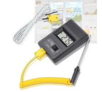 Digital Thermometer, Thermometer Sensor LCD Industrial High Accuracy Temperature Probe Standard K Type Plug Portable