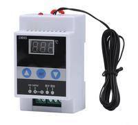 Digital Thermostat Heating Cooling, DIN Rail Temperature Switch, 110-240V AC, -45 to 110C Range, 10A Relay Output, LED Display, Metal and PC Housing for Industr(Water droplets)