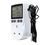 Digital Thermostat Plug-in Thermostat Electric Heating and Cooling Temperature Controller White with 1.7m Sensor