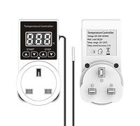 Digital Thermostat Plug Socket UK: YOYIAG Thermostat Plug Day and Night Temperature Controller Thermostatic Plug, LCD Screen Heating Cooling Temperature Switch for Greenhouse Reptile Terrarium Home