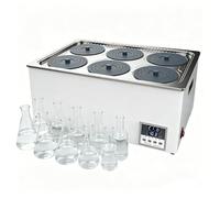 Digital Thermostatic Water Bath, Electric Heating Lab Instrument, with Anti-Dry Burning Timer, Temperature Control, Ideal for School Laboratory Research and Experimental Testing Work(6 Holes)