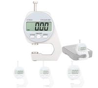 Digital Thickness Gauge, Electronic Micrometer - 0-20mm Range, 0.01mm Accuracy, Large LCD Display, Unit Conversion, Storage Box for Measuring Paper, Leather, Metal Sheets