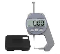 Digital Thickness Gauge, Thickness Gauge with Round Dial, 0-10mm LCD Screen Digital Display Curved Tip Mini Thickness Measuring Tool for Jewelry Leather Metal Sheets Paper