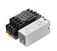 Digital Time Relay 0.1S-990H Power On Delay Off Cycle Delay Multi Mode DC 12V 24V AC 220V With Base Socket 4NO4NC Cyclic Delay 1Pcs(MG2T-4E4)