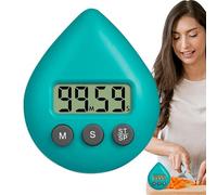 Digital Timer - 8cmx6.5cmx2.5cm Kitchen Timer, Waterproof Small Timers Digital | Suction Cup Reminder With LCD Display For Baking/Kitchen Cooking Reading Doing Sports Shower | Timing Tools
