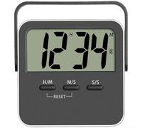 Digital Timer Countdown Stopwatch with LCD Screen for Cooking Study Fitness, Dual Timing Functions and Options for Audible or Silent Vibration Notifications (Black)