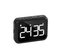Digital Timer Kitchen Cooking USB Rechargeable LED Count Up Loud Electronic Manual Classroom Reminder, Black