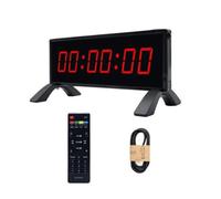 Digital Timer Multi Function Timer Clock Stopwatch Counter With Stable Tabletop Rack And Remote Control For Hands Use Suitable for boxing rounds, 1.8 Inch 6-Digit 36 13cm