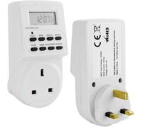 Digital Timer Plug Switch With Lcd Display - 7-Day 12/24 Hour Electronic Timer - Uk 3-Pin Wall Plug-In Mains Socket