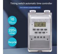Digital Timer Switch 220V Programmable Electronic Timer with 16-Group Timing, Waterproof Transparent Cover & Key Lock for Wall Mount - KG316T-F