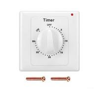 Digital Timer Switch for Electrical Outlet, 15A 100-240V AC Countdown Control Socket with Power Indicator, Mechanical & Electronic Operation, White, 85 x 85 x 48 mm(30 minutes)