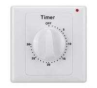 Digital Timer Switch Socket with Countdown, Mechanical Electronic Control for Home Appliances, AC 100-240V 10A White(30 minutes)