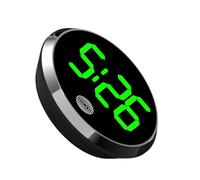 Digital Timer - Vehicle Interior Display Accessory, Touch Activated Time Control, High Visibility Led Screen, Adhesive Dashboard Mounting Solution, Portable Travel Timekeeping Device, Black Finish