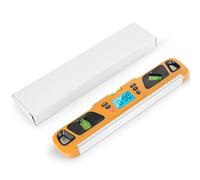 Digital Torpedo Level Protractor Magnetic 4 x 90 Degree Measuring Range Electronic Angle Grader Inclinometer with LCD Backlight and Sound Reminder Stainless Steel Face Incline (Yellow)
