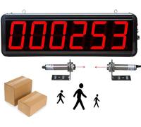 Digital Totalizer with LED Display Counter - Dual Probe, Counts Up to 999999, 0-20M Sensing Distance, Ideal for Production Lines & Visitor Tracking