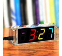 Digital Tube Temperature Alarm Clock Assembly Kit for Practical Electronics Education Experience (Blue)