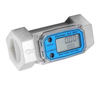 Digital Turbine Flow Meter, 120L/Min Liquid Flowmeter Water&Fuel Flow Guage Rust-Proof 0-99999 Electronic Fuel Meter 1-1/2In Npt, for Petrol Guns, Industrial&Medicine (1.5inch)