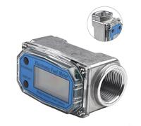 Digital Turbine Flow Meter Diesel Fuel Gauge 1/1.5/2 Inch for NPT Thread Stainless Steel Aluminum Alloy LCD Display Cumulative Reading Industrial(1.5 inch)