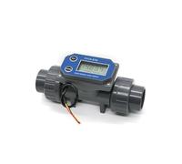 Digital Turbine Flow Meter Electronic LCD Display Liquid Water Gauge For Farm/Garden Irrigation DN25-DN80 PVC Pipe Low Repeatability, High Sensitivity(With cable,DN25)