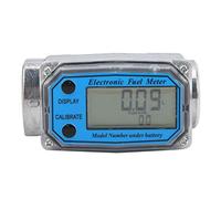 Digital Turbine Flow Meter LLW - 25, Fuel Flow Meter with G1in Connection, Accurate Liquid Measurement Device for Gasoline Kerosene Chemicals, DC2.3-3.3V Blue Digital Flow