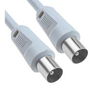 Digital TV Aerial Fly Lead 2m Coaxial Cable, Coax to Coax, Silver-Plated Contacts, High Signal Transfer, Durable, Strong Connection for TV, Satellite, Antenna, Ideal for Home Entertainment Systems