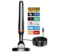 Digital TV Antenna for Smart Tv Indoor, 360 Reception Digital HDTV Antenna for Local Channels, Supports 1080P and 4K, Strong Magnetic Base（Dark Orange）