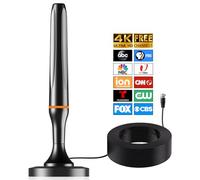 Digital TV Antenna for Smart Tv Indoor, 360 Reception Digital HDTV Antenna for Local Channels, Supports 1080P and 4K, Black-Magnetic Base