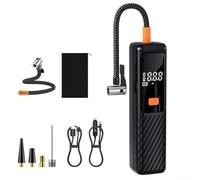 Digital Tyre Inflator with Preset Pressure Auto Shutoff Function | 25L/min airflow, cordless design, 80W motor, quick tire fill, portable handheld unit
