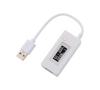 Digital USB Tester with LCD Screen for Real Time Voltage, Current, and Mobile Power Capacity For monitoring with Data Saving Function (White)
