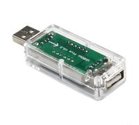 Digital USB Voltage and Current Tester Meter for Charging Stations, Mobile Power Banks, Phones - Measures 3.5V-7V & 0A-3A, Transparent