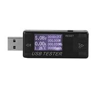 Digital USB Voltage Current Meter, 8 in 1 Tester Voltmeter Detector with 0-5A 0-150W 4-30V Measurement Range for Power Bank Battery Charger Testing (Black)