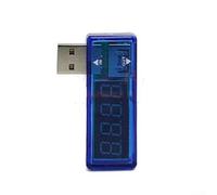 Digital USB Voltage Current Tester, Voltmeter Ammeter for Charger and Device Power Monitoring, DC 3.5V to 7V Detection Range, Portable Blue or White Unit for Electronics Testing(B)