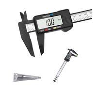 Digital Vernier Caliper 150 mm/6″ Electronic Micrometer with Large LCD Display, Inch/Metric Conversion, 24 cm Stainless Steel Ruler & Precision Depth Gauge for DIY, Household, Jewelry & Woodworking