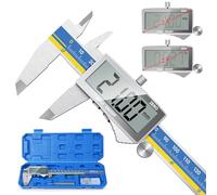 Digital Vernier Caliper, Preciva Electronic Calipers 150mm Blue with Extraordinary LCD Screen, Precision Tool Micrometer Stainless Steel with Mm/Inch Conversion, Splash Resistant