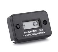 Digital Vibration Hour Meter LCD digital display Waterproof(Black)