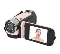 Digital Video Camera, 1080P 16MP Digital Video Camera with 2.4 Inch Rotating Screen, 16X Zoom, Video Recorder, Camcorder with Fill Light for Vlogging, Travel Shooting (Pink)