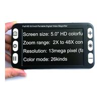 Digital Video Magnifier, 5-Inch Electronic Reading Aid for Low Vision with 2X-48X HD Magnification, 26 Colour Modes & HDMI Output for Seniors