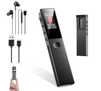 Digital Voice Recorder with AI Noise Reduction, Rechargeable and Voice Activated, Features Playback and MP3 Player for Classes, Meetings and Interviews