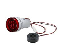 Digital Voltage and Current Meter for AC20-380V with LED Indicator, 0~100A Measurement, 22mm Panel Mount, Red/Yellow/Blue/Green/White