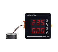 Digital Voltage Current Meter Gauge LED Display Meter 2 In 1 Tester AC50-500V AC1-120A Voltmeter Ammeter Black Tester Embedded Mounting